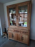 Teakhouten buffetkast in twee delen, 200 cm of meer, Teakhout, Ophalen of Verzenden, 25 tot 50 cm