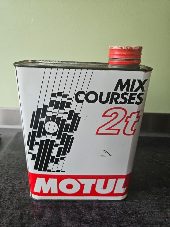 Olieblik Tweetakt 2T Garageblik Motul, Verzamelen, Blikken, Gebruikt, Overige, Ophalen of Verzenden