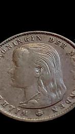 25 cent zilver 1897 Wilhelmina met lang haar, Postzegels en Munten, Munten | Nederland, Ophalen of Verzenden, Koningin Wilhelmina