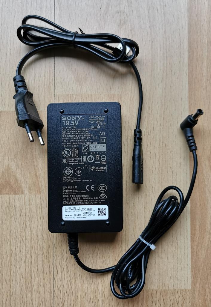 Sony ACDP-060L01 adapter 60 Watt 19.5 Volt 3.08 Amp., Computers en Software, Laptop-opladers, Zo goed als nieuw, Ophalen of Verzenden