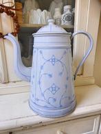 Grote saks emaillen koffiekan geklonken / koffie kan pot, Antiek en Kunst, Ophalen of Verzenden