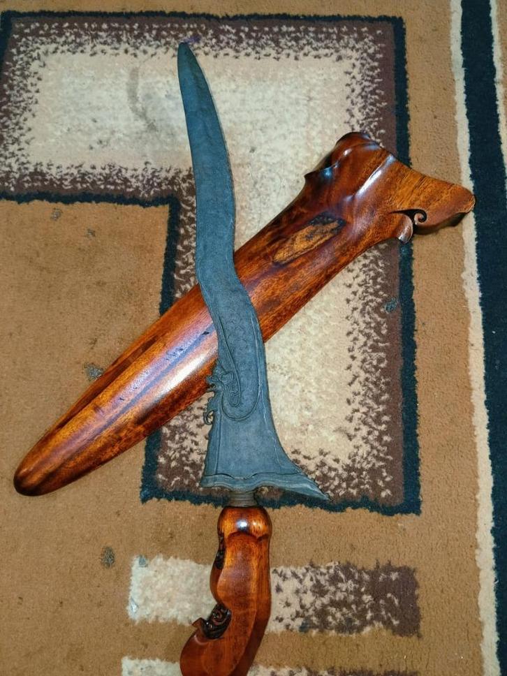 Antieke Keris Naga 3 Luk Keleng Tangguh Majapahit SUY70, Antiek en Kunst, Kunst | Niet-Westerse kunst, Verzenden