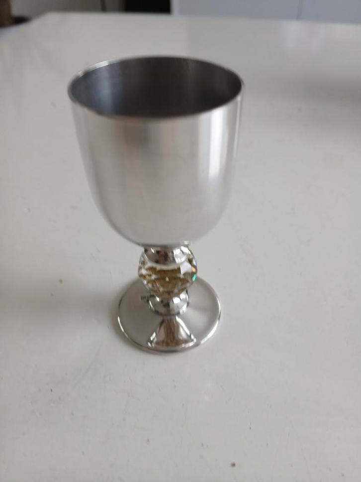 Verzilverd likeur glaasje, Antiek en Kunst, Antiek | Goud en Zilver, Zilver, Ophalen of Verzenden