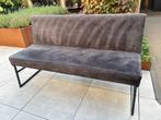 Eetkamer bank zwart antraciet alcantara stof 150x50x90, Ophalen, Minder dan 75 cm, 150 tot 200 cm, Driepersoons