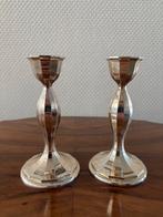 Art Deco verzilverde kandelaars, set van 2., Ophalen of Verzenden, Overige materialen