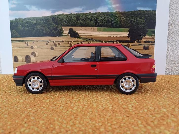 Peugeot 309 GTI 1.9 1987 Rouge Vallelunga, Hobby en Vrije tijd, Modelauto's | 1:18, Nieuw, Auto, Norev, Ophalen of Verzenden