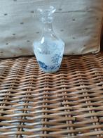 Vintage Glazen Stopfles met Blauw Decor, Antiek en Kunst, Antiek | Glas en Kristal, Ophalen of Verzenden