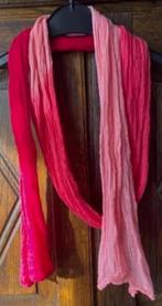 Rood-roze gemeleerde sjaal, shawl, das; 185 x 30 cm, Kleding | Dames, Ophalen of Verzenden, Zo goed als nieuw, Maat 38/40 (M)