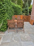Teak tuinset met 5 standen stoelen, Tuin en Terras, Tuinsets en Loungesets, Ophalen of Verzenden, Zo goed als nieuw, Teakhout