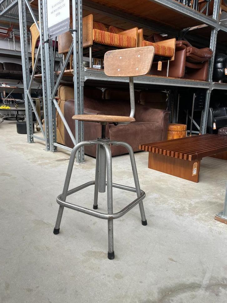 Vintage industriele tekenstoel paris 1960 design teken kruk, Huis en Inrichting, Stoelen, Gebruikt, Eén, Ophalen