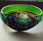 Mooie Rajastani zilveren 925 felgekleurde emaille olifant, Verzenden, Zo goed als nieuw, Blauw, Zilver