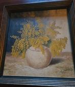 Schilderij met Mimosa in Vaas, Ophalen of Verzenden
