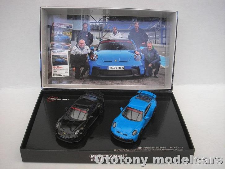 Set Porsche 911 GT3 (992.1) Nordschleife 2021 1/43 Minichamp, Hobby en Vrije tijd, Modelauto's | 1:43, Nieuw, Auto, MiniChamps
