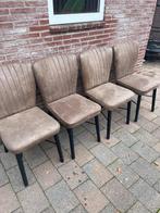 Eetkamer stoelen bruin nep leer, Ophalen, Gebruikt, Bruin, Leer