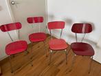 4 rode vintage formica stoelen jaren 60 Huysmans Tilburg, Ophalen, Gebruikt, Jaren 60, Vier