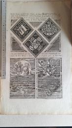Koperdruk 16e / 17e eeuw met wapenschilden F. Harrewijn, Antiek en Kunst, Kunst | Etsen en Gravures, Ophalen of Verzenden