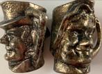 2 Vintage Engeland Toby Jugs Brass Gemerkt, Antiek en Kunst, Verzenden