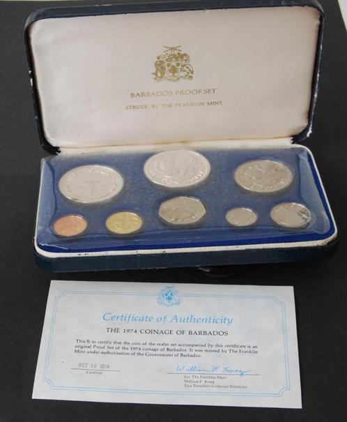 Barbados 1974 proof coin set in doos, Postzegels en Munten, Munten | Amerika, Setje, Midden-Amerika, Zilver, Ophalen of Verzenden
