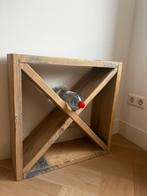 Stevig wijnrek X | steigerhout  | bijzettafel, Ophalen, Zo goed als nieuw, Hout, Minder dan 50 cm