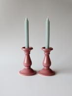 Sodahl Denmark kandelaars roze aardewerk set van 2, Ophalen of Verzenden, Keramiek of Aardewerk