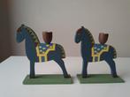 houten paard kandelaar kerstdecoratie, Diversen, Kerst, Ophalen of Verzenden, Zo goed als nieuw