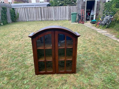 Houten Vitrinekast, Huis en Inrichting, Kasten | Vitrinekasten, Zo goed als nieuw, 100 tot 150 cm, 50 tot 100 cm, 25 tot 50 cm