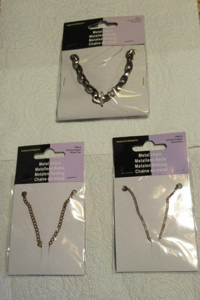 3x Schakelketting: roodkoper metaal, nickel free ~NIEUW~, Hobby en Vrije tijd, Kralen en Sieraden maken, Nieuw, Overige typen