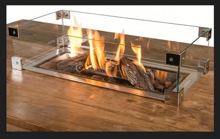 Happy cocooning glazen ombouw rechthoek 72 x 35 x 17 cm, Tuin en Terras, Vuurtafels, Nieuw, Ophalen