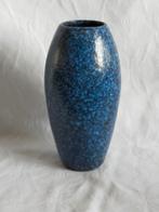 Vintage West Germany vaasje blauw gemêleerd 18 cm, Ophalen of Verzenden