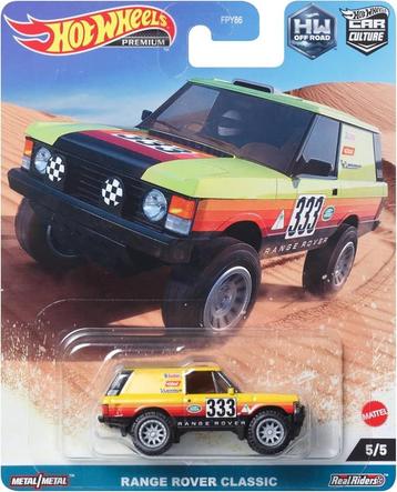 Hotwheels 1:64 Range Rover Classic no 333 geel/ oranje - Car beschikbaar voor biedingen