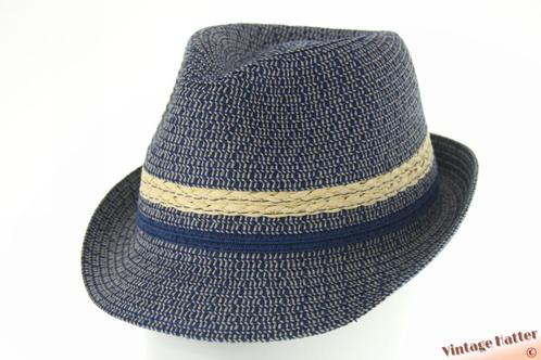 Zomer trilby hoed blauw gecoat papier 55 t/m 58 nieuw, Kleding | Heren, Hoeden en Petten, Nieuw, Hoed, 57 cm (M, 7⅛ inch) of minder