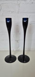 Zeer mooie, zwart, glazen kaarsen kandelaars van Leonardo, Huis en Inrichting, Woonaccessoires | Kandelaars en Kaarsen, Overige materialen