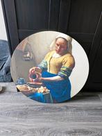 Melkmeisje schilderij op ronde lijst, Antiek en Kunst, Ophalen of Verzenden