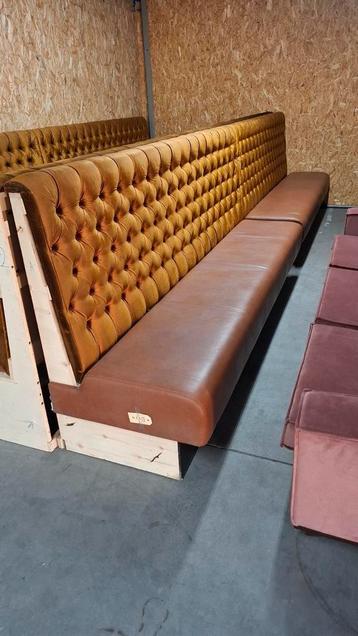 7 horeca wand banken chesterfield velours+leer vintage ZGAN! beschikbaar voor biedingen