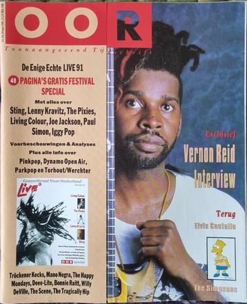 OOR 10-1991 Living Colour Vernon Reid Festivalgids Costello beschikbaar voor biedingen