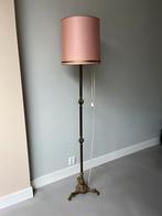 Antieke vloerlamp koper zijde lampenkap, Huis en Inrichting, Ophalen, Zo goed als nieuw, 150 tot 200 cm