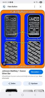 PAS OP VOOR DEZE JOHNSON MATTHEY NEP BAREN!, Ophalen of Verzenden, Zilver