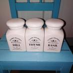 Claire Wilson's potjes Dill Thyme Basil Country Kitchen, Huis en Inrichting, Ophalen, Gebruikt