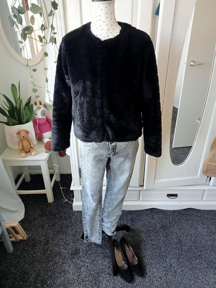 Jacqueline de Yong " Jas maat M ", Kleding | Dames, Jassen | Zomer, Zo goed als nieuw, Maat 38/40 (M), Zwart, Ophalen of Verzenden