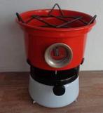 Antiek emaille petroleumstel oliestel oranje, wit, zwart, Ophalen of Verzenden