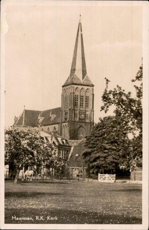 Maarssen R.K. Kerk st 1954 uitg  G. van Schoonhoven, Verzamelen, Ansichtkaarten | Nederland, Gelopen, Utrecht, 1940 tot 1960, Ophalen of Verzenden