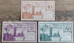 Dendermonde: complete set noodgeld 10+25+50 centiemen 1918, Verzenden