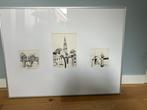 Pentekening 3-luik Florence, Antiek en Kunst, Ophalen of Verzenden