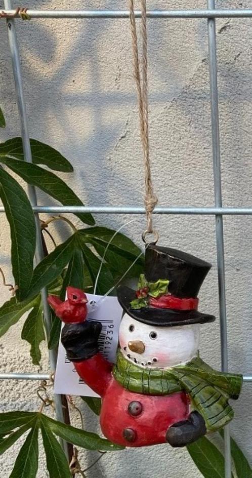 ORNAMENT SNEEUWPOP MET HOED NIEUW, Antiek en Kunst, Curiosa en Brocante, Ophalen of Verzenden