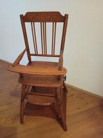 Antiek Poppenstoeltje, Eiken, uitgeklapt met tafeltje., Antiek en Kunst, Antiek | Meubels | Stoelen en Banken, Ophalen