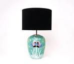 Vintage Chinese Famille vert tafellamp met vlinder, Huis en Inrichting, Lampen | Tafellampen, Stof, Ophalen of Verzenden, Zo goed als nieuw
