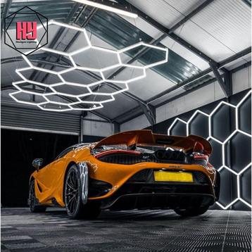 Hexagon ledverlichting 672W garage winkel 4840x2430cm PVC beschikbaar voor biedingen