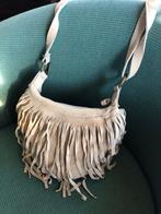 Naturel suède schoudertasje Made in Italy, Ophalen of Verzenden, Zo goed als nieuw, Beige, Schoudertasje