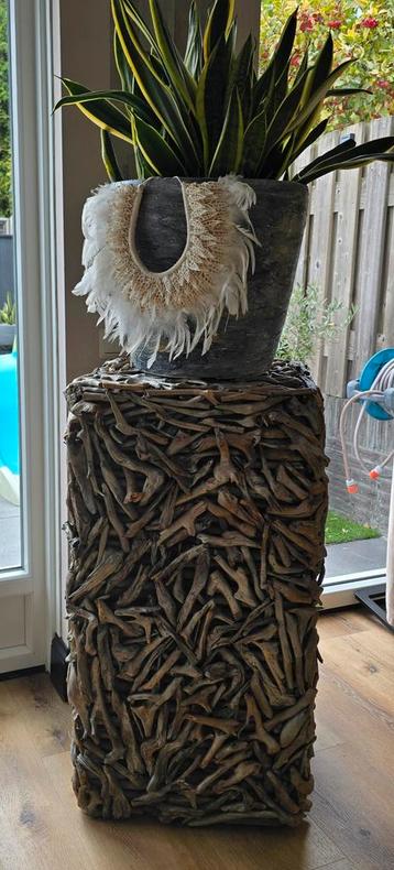 Houten Zuil/Pilaar - Pronkstuk voor Woonkamer/Hal beschikbaar voor biedingen