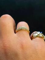 Gouden ring 585 14k met diamantjes maat 19, Gebruikt, Ophalen of Verzenden, Met edelsteen, Dame
